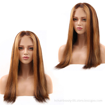 4B/27 Ombre Color Lace Front Human Hair Wigs With Baby Hair 13*4 Straight Brazilian Non-Remy Hair Lace Wig Free Part
